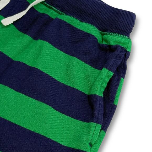 Hanna Andersson Navy Go Green Boys Rugby Knit Bold Stripe Shorts 8 Comfy Preppy - Picture 3 of 7